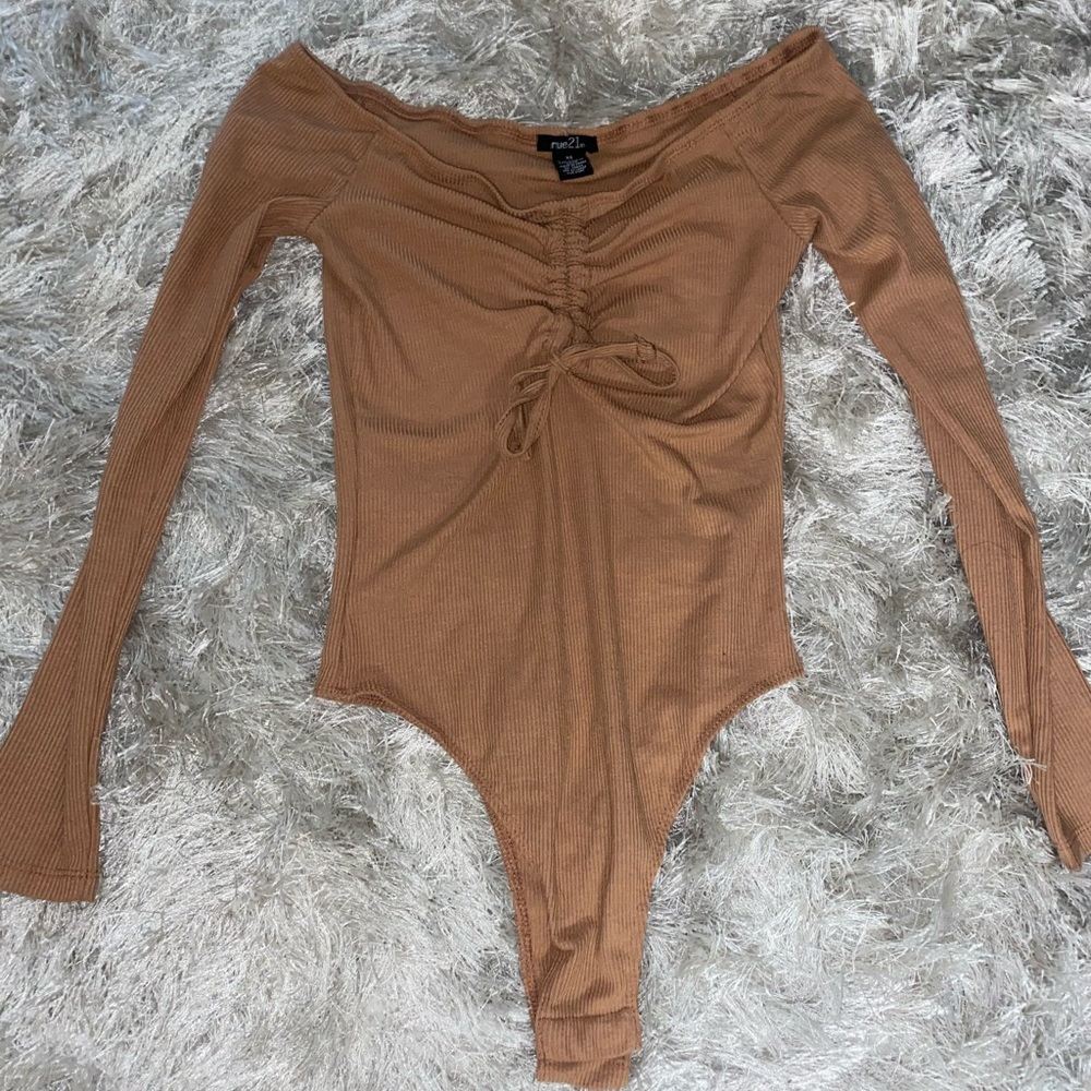 Off Shoulder Brown Bodysuit XS